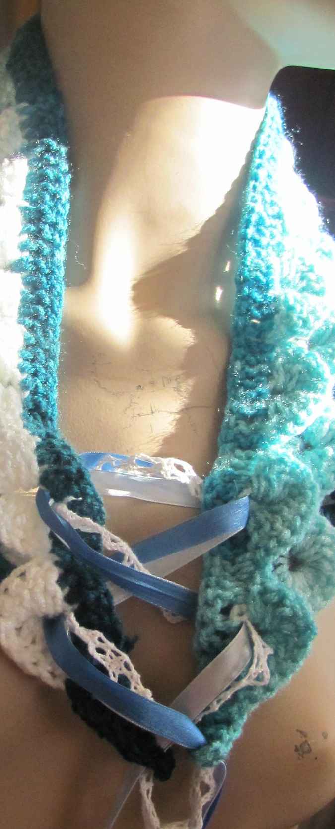 large image of art item: accessory &ndash; capelet crochet blue cyan white