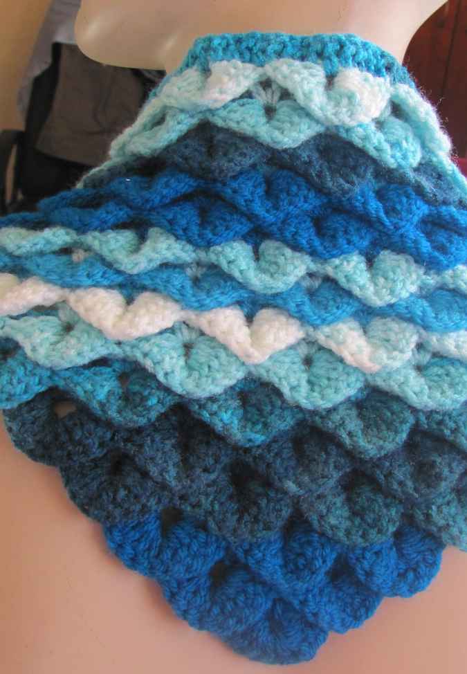 large image of art item: accessory &ndash; capelet crochet blue cyan white