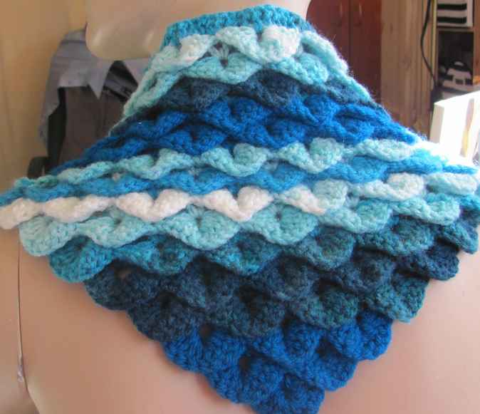 large image of art item: accessory &ndash; capelet crochet blue cyan white