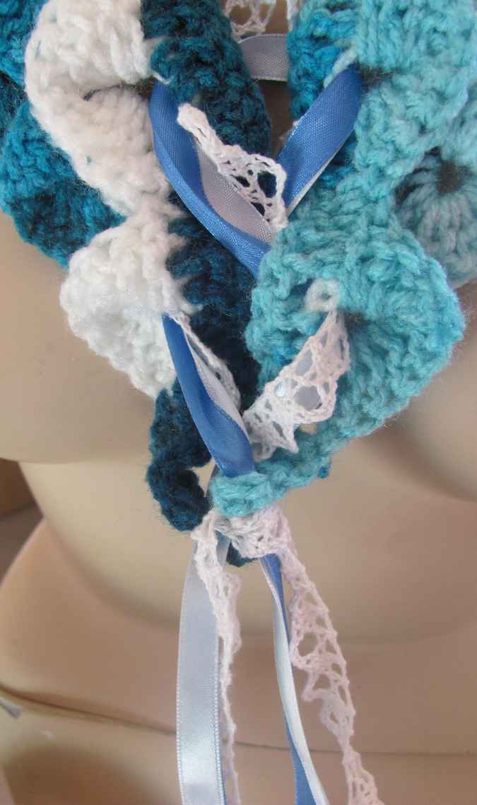 large image of art item: accessory &ndash; capelet crochet blue cyan white