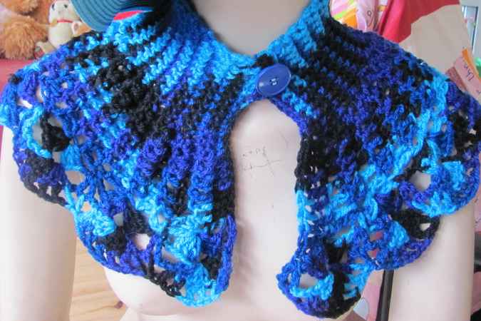 large image of art item: accessory &ndash; capeletshades of blue