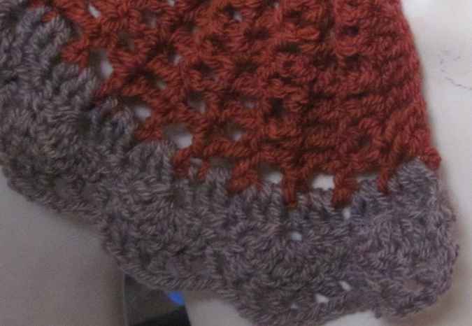 large image of art item: accessory &ndash; capelet crochet brown gray