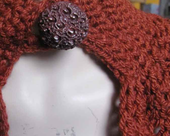 large image of art item: accessory &ndash; capelet crochet brown gray