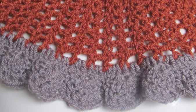 large image of art item: accessory &ndash; capelet crochet brown gray