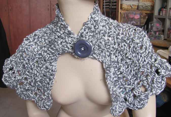large image of art item: accessory &ndash; capelet gray black white