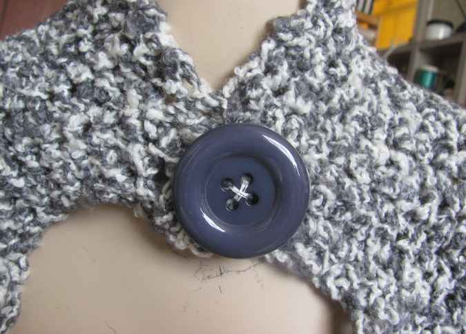 large image of art item: accessory &ndash; capelet gray black white