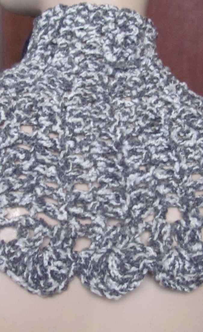 large image of art item: accessory &ndash; capelet gray black white