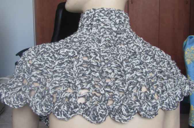 large image of art item: accessory &ndash; capelet gray black white