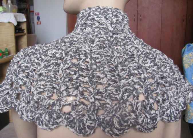 large image of art item: accessory &ndash; capelet gray black white