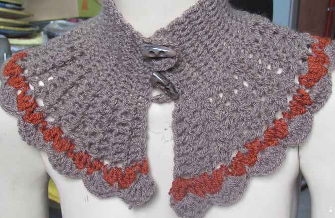 large image of art item: accessory &ndash; capelet gray brown