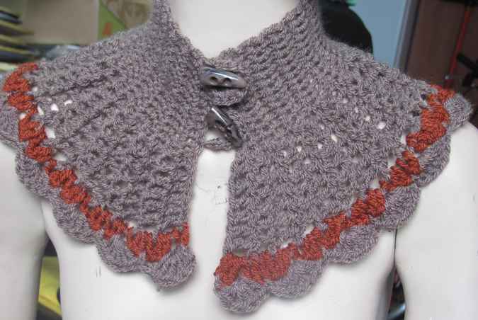 large image of art item: accessory &ndash; capelet gray brown