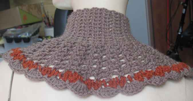 large image of art item: accessory &ndash; capelet gray brown