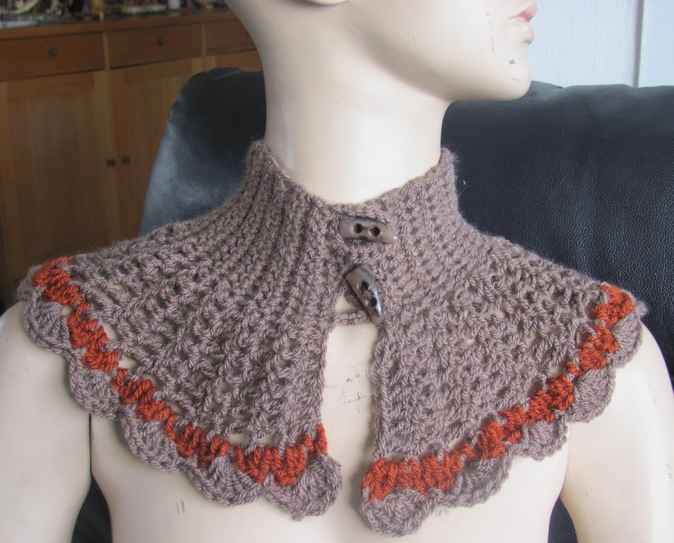 large image of art item: accessory &ndash; capelet gray brown