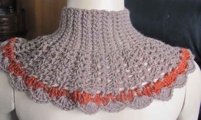 large image of art item: accessory &ndash; capelet gray brown