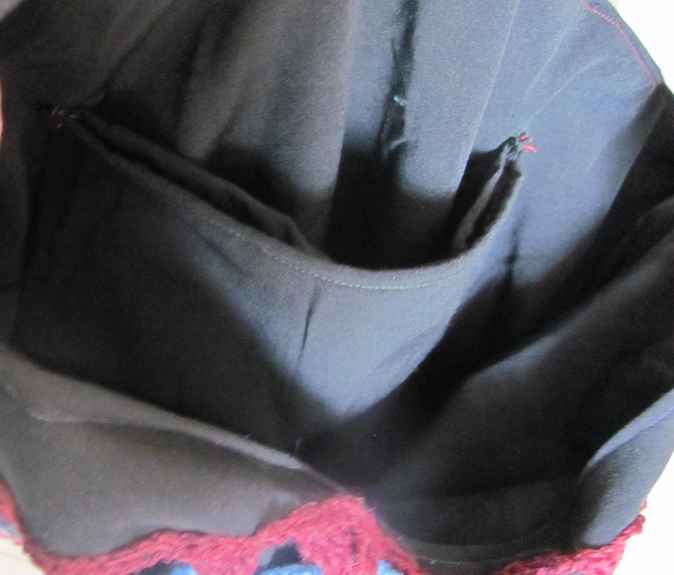 large image of art item: bag &ndash; black crochet green pink blue beads