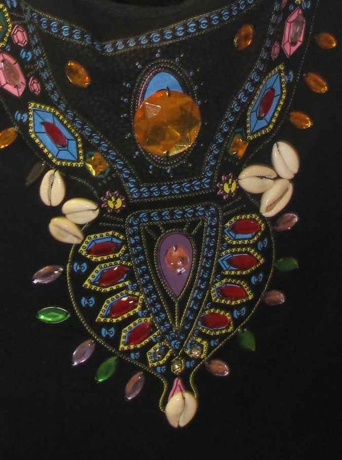 large image of art item: bag &ndash; black crystals colorful