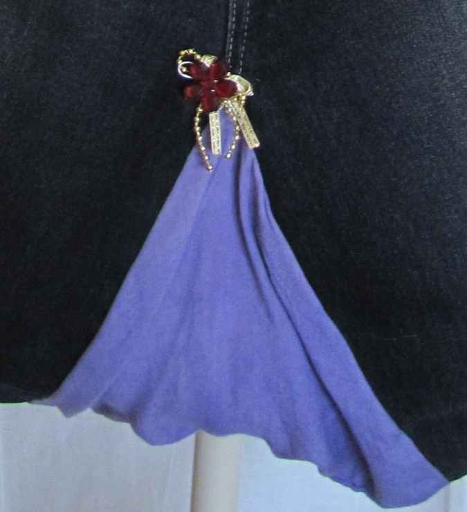 large image of art item: bag &ndash; black flower needlework ribbon gray