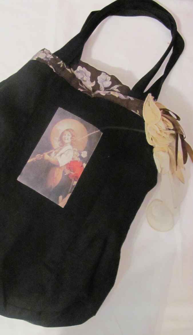 large image of art item: bag &ndash; black flowergirl