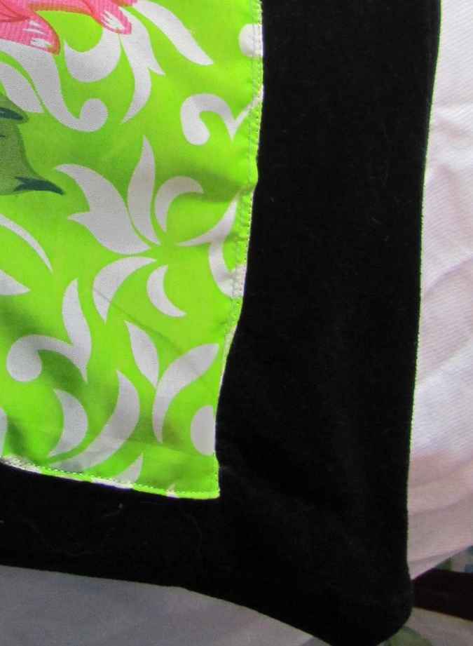 large image of art item: bag &ndash; black green crochet flowers