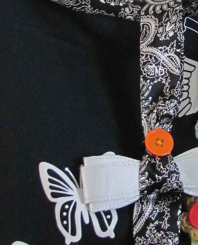 large image of art item: bag &ndash; black motif butterflies flowers crochet