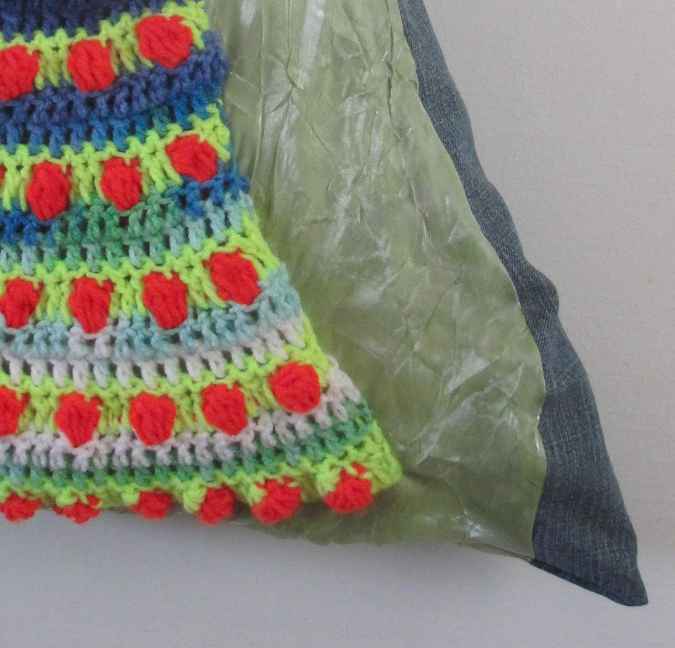 large image of art item: bag &ndash; blue crochet arcs colorful