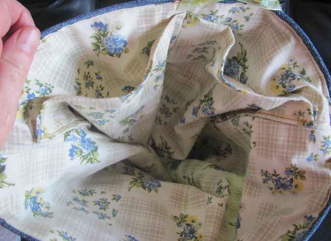 large image of art item: bag &ndash; blue crochet arcs colorful