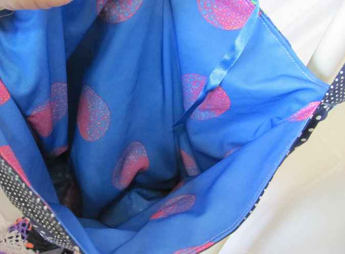 large image of art item: bag &ndash; blue cyan quiltwork squares