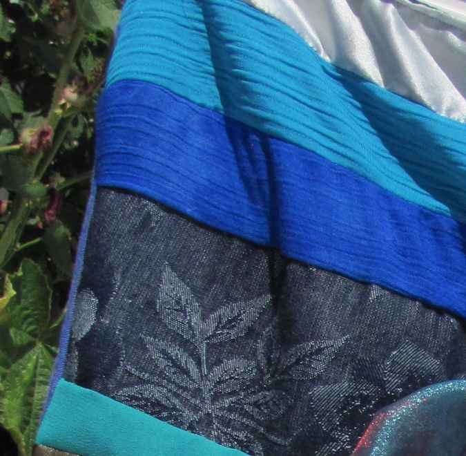 large image of art item: bag &ndash; blue quilt stripes flower crochet