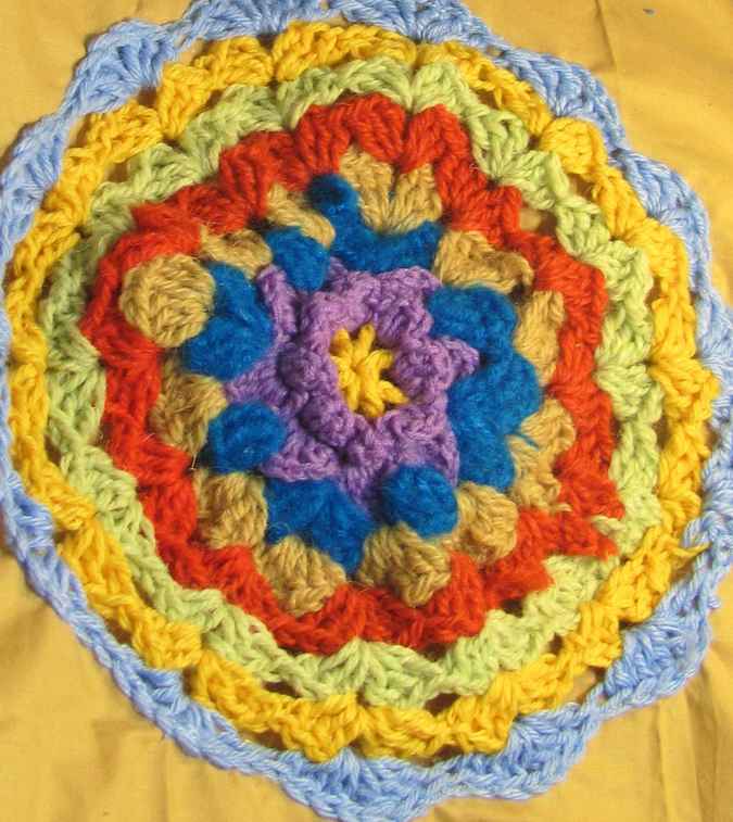 large image of art item: bag &ndash; button green circle crochet