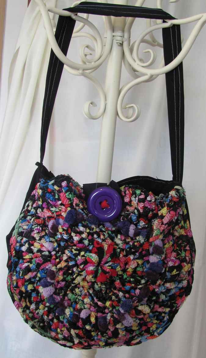 large image of art item: bag &ndash; button purple crochet colorful
