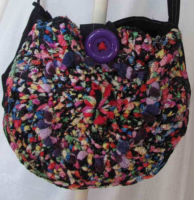 large image of art item: bag &ndash; button purple crochet colorful