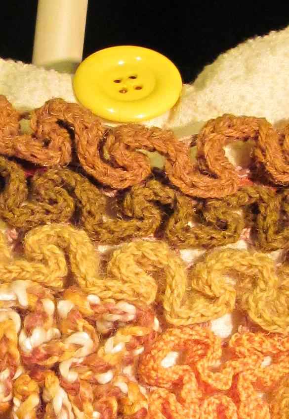 large image of art item: bag &ndash; button yellow crochet