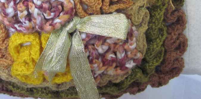 large image of art item: bag &ndash; button yellow crochet