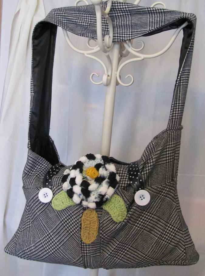 large image of art item: bag &ndash; checkered black and white