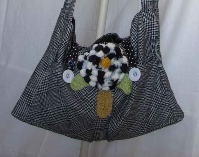 large image of art item: bag &ndash; checkered black and white