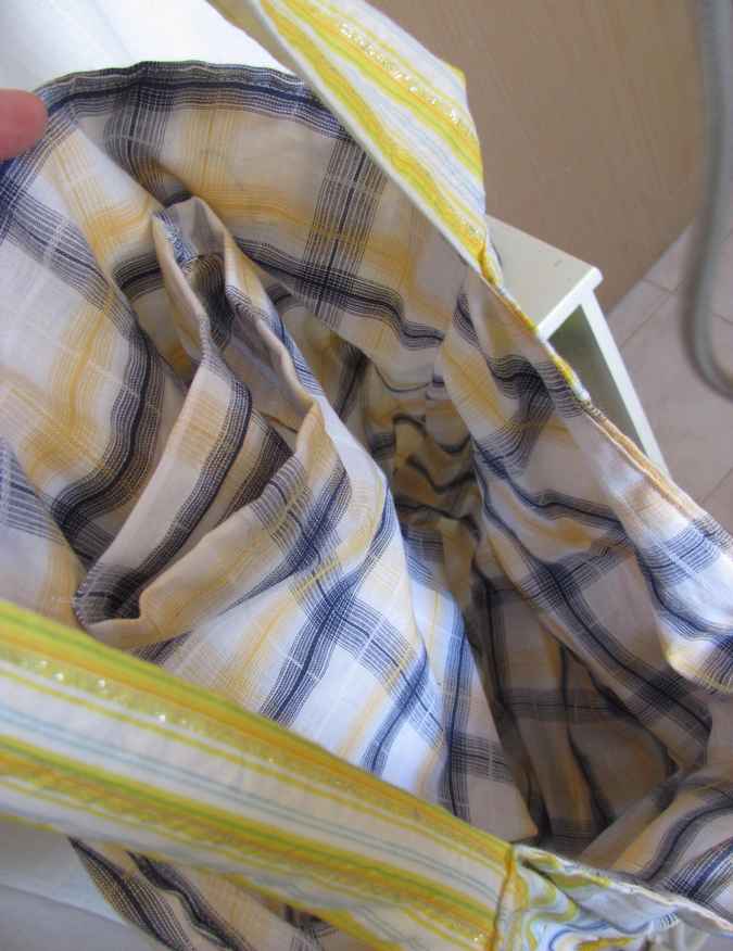 large image of art item: bag &ndash; checkered crochet flower yellow purple