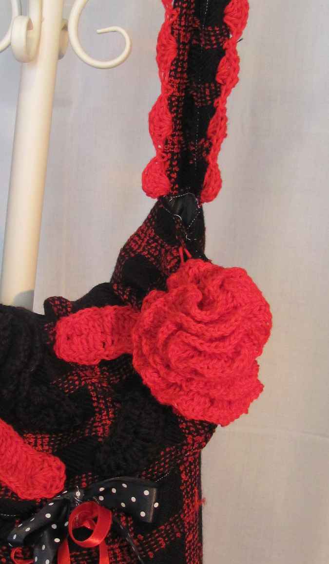 large image of art item: bag &ndash; checkered red black