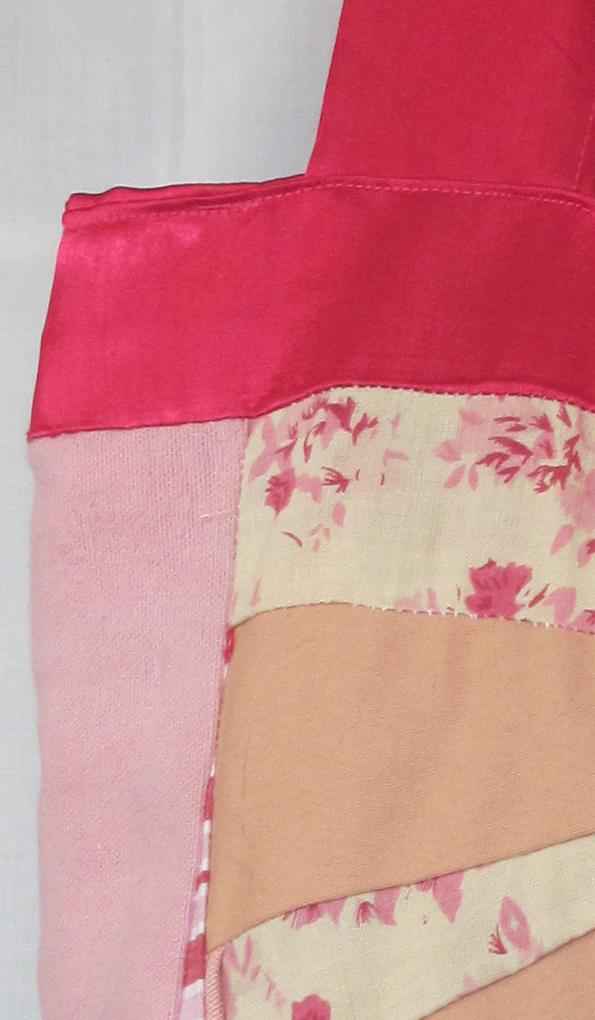 large image of art item: bag &ndash; crimson pink cream geometric spiral