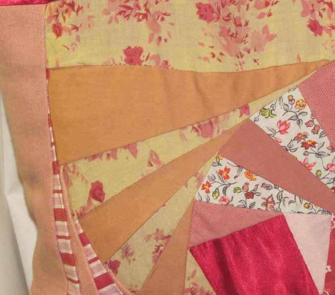 large image of art item: bag &ndash; crimson pink cream geometric spiral