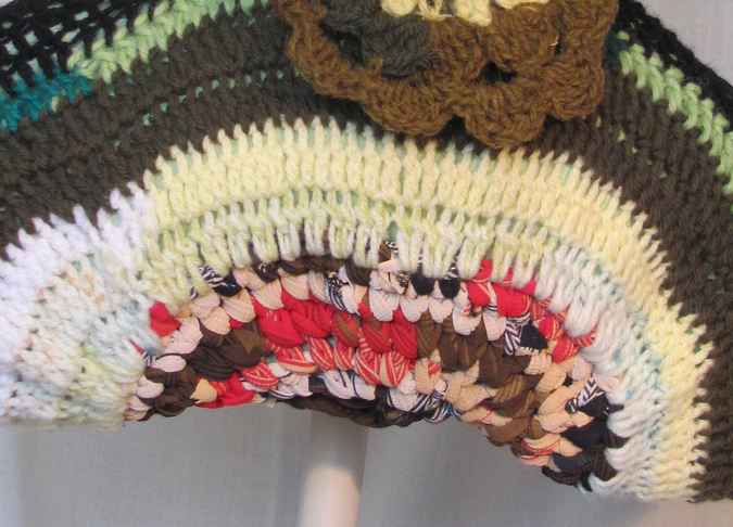 large image of art item: bag &ndash; crochet flowers yellow green black