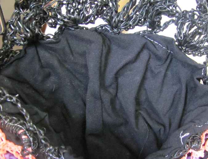 large image of art item: bag &ndash; crochet peach white violet black