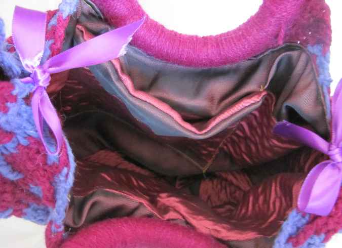 large image of art item: bag &ndash; crochet purple blue