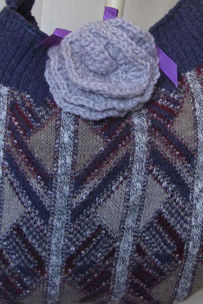 large image of art item: bag &ndash; crochet purple flower purple