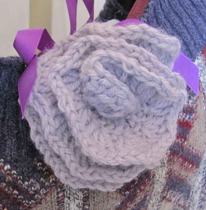 large image of art item: bag &ndash; crochet purple flower purple