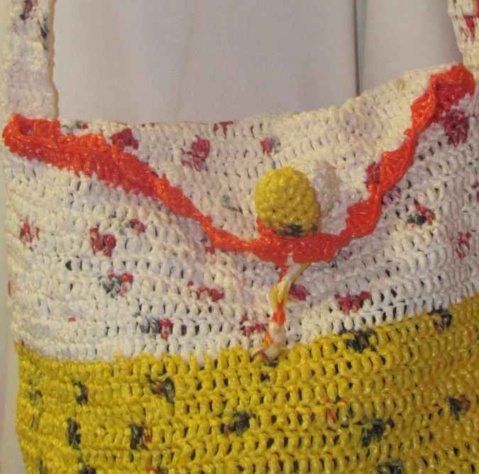 large image of art item: bag &ndash; crochet yellow white orange