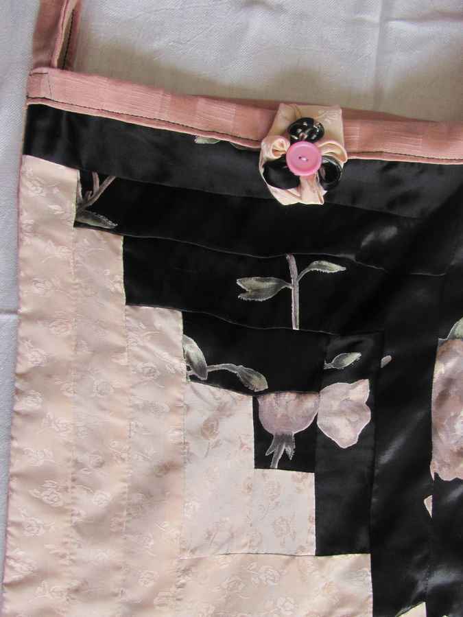 large image of art item: bag &ndash; diagonal black and light pink