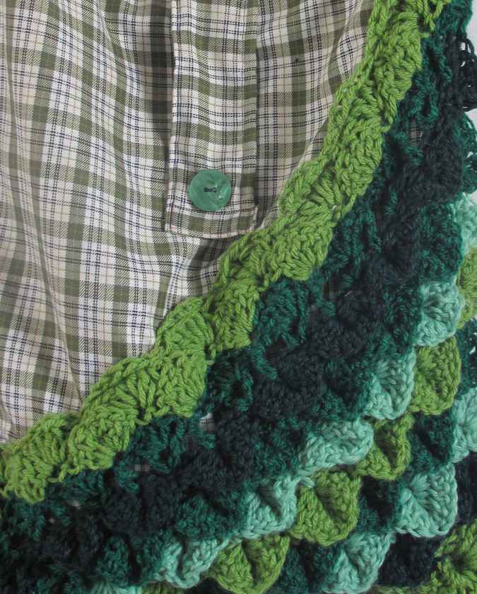 large image of art item: bag &ndash; diagonal checkred greens blues white