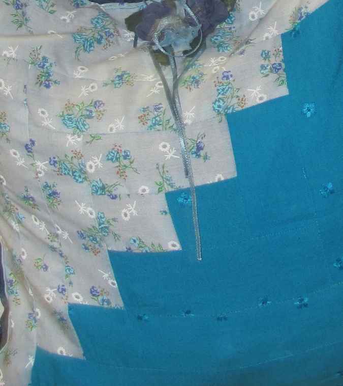 large image of art item: bag &ndash; diagonal turquoise white