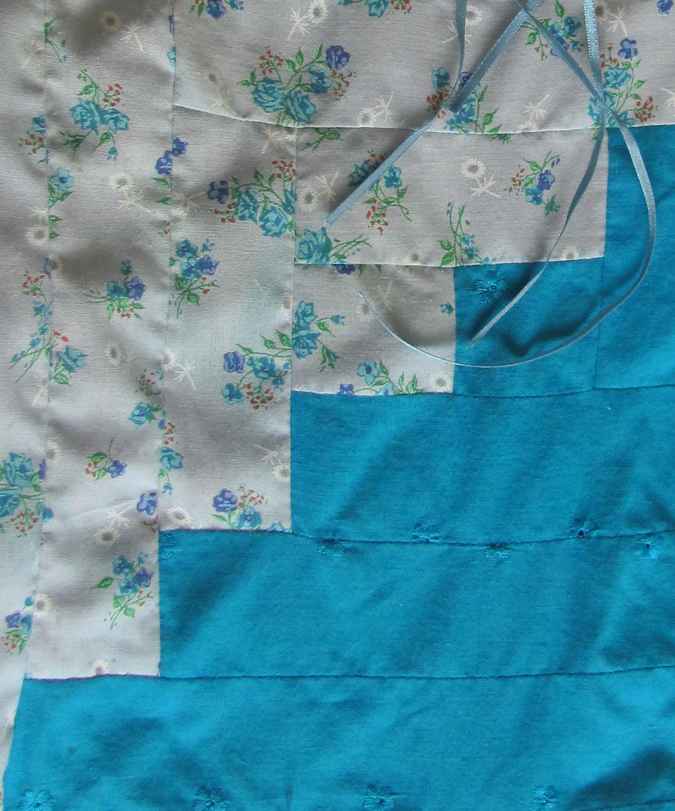 large image of art item: bag &ndash; diagonal turquoise white