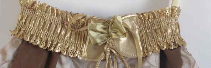 large image of art item: bag &ndash; gold white brown motif plants